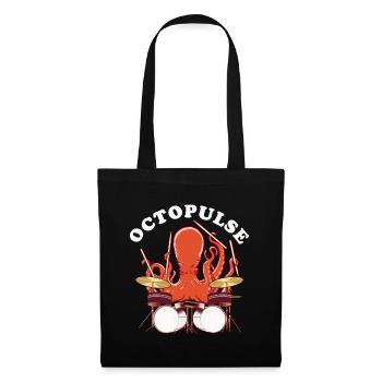OctoPULSE | Octopus playing drums - Tote Bag - black - Front