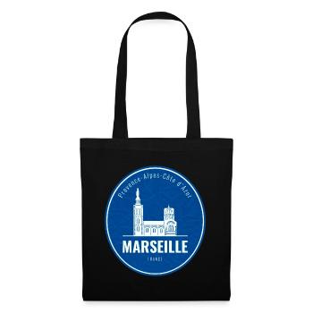 Logo de la ville bleue de Marseille - Sac en tissu - noir - Devant