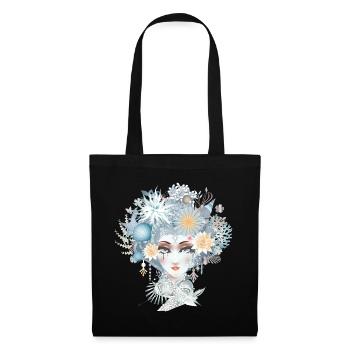 Portrait de sirène dans des couleurs pastel froides - Sac en tissu - noir - Devant