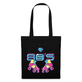 Patin à roulatte Années 80 stylé cadeau femme - Sac en tissu - noir - Devant