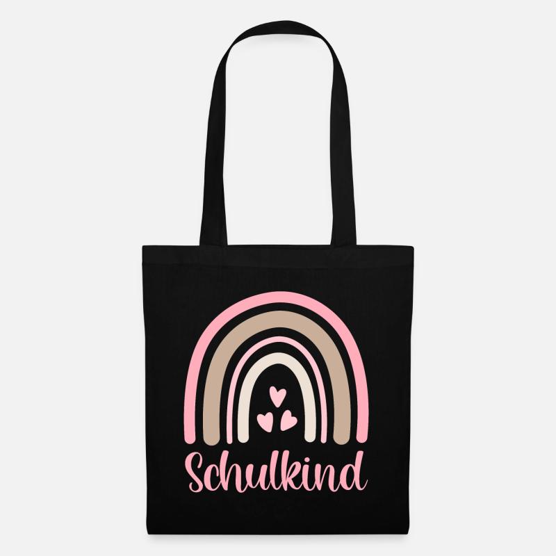 Schulkind Regenbogen Schulanfang Einschulung 2026 - Stoffbeutel - Schwarz