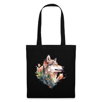 Wolf - Stoffbeutel - Schwarz - Vorne