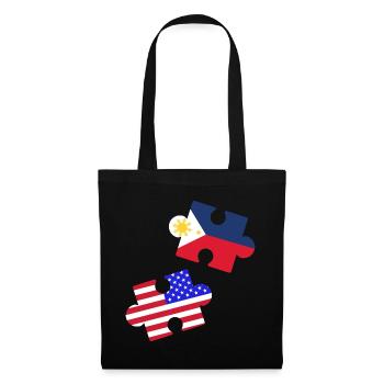 Fil-Am Puzzle Design für stolze Pinoys - Stoffbeutel - Schwarz - Vorne