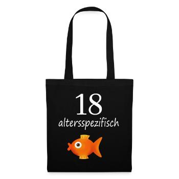 18.Geburtstag volljährig - Stoffbeutel - Schwarz - Vorne