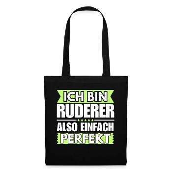 Einfach ein Perfekter Ruderer - Stoffbeutel - Schwarz - Vorne