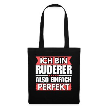 Einfach ein Perfekter Ruderer - Stoffbeutel - Schwarz - Vorne
