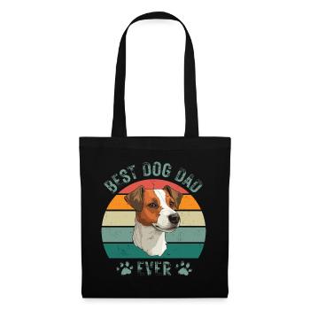 Jack Russel Terrier Chien Chiens Papa Fête des Pères Rétro - Sac en tissu - noir - Devant