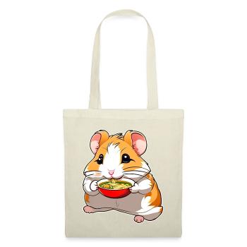 Niedlicher Hamster mit Ramen Suppe - Stoffbeutel - Natur - Vorne