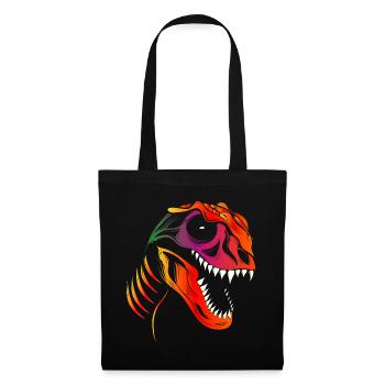 Colorful Dinosaur Skull Tyrannosaurus Rex Head - Tote Bag - black - Front