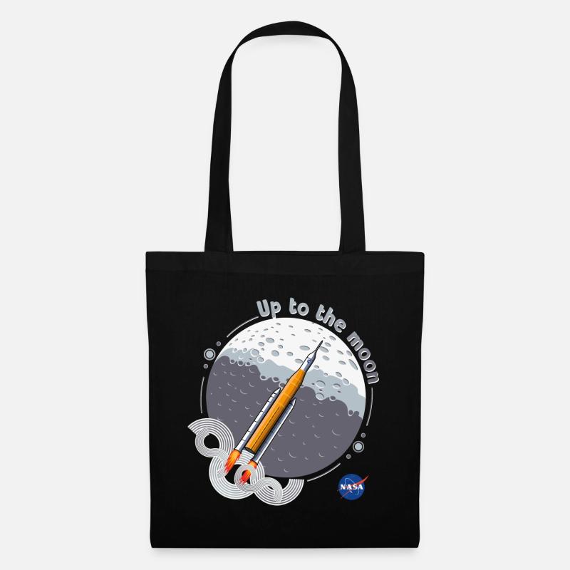 NASA Raketen-Design Up To The Moon - Stoffbeutel - Schwarz