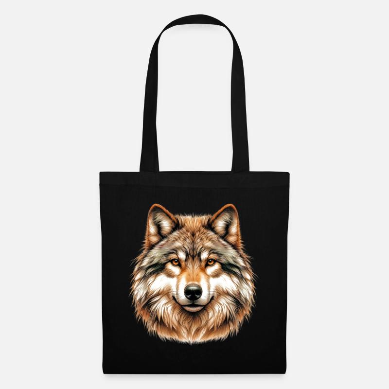 Wolf - Stoffbeutel - Schwarz