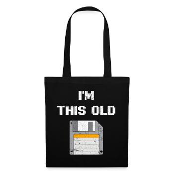 Retro Floppy Disk Era Tee - Tote Bag - black - Front