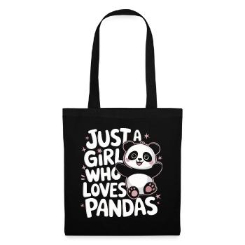 Pandabär Panda Tier Pandas - Stoffbeutel - Schwarz - Vorne