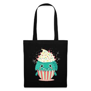 Cute Cupcake Monster – Cute and Playful - Tote Bag - black - Front