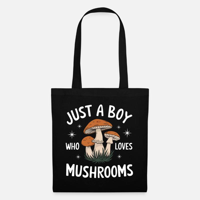 Pilz Pilze Funghi Champignon - Stoffbeutel - Schwarz