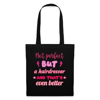 Pas parfait, mais coiffeur, coiffeur cadeau - Sac en tissu - noir - Devant