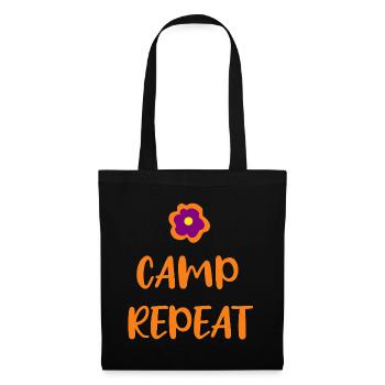 Camp Repeat Orange Flower Hobby Camping Fan Summer - Tote Bag - black - Front