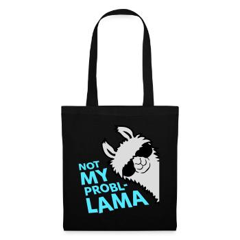 Lama Not My Problama Cool Sonnenbrille Seitlich - Stoffbeutel - Schwarz - Vorne