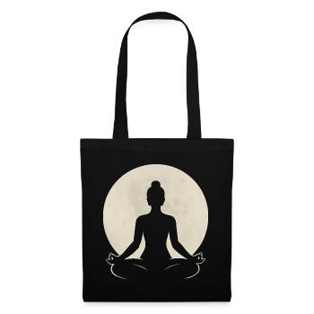 Full Moon Meditation – Yoga Lotus Silhouette - Tote Bag - black - Front