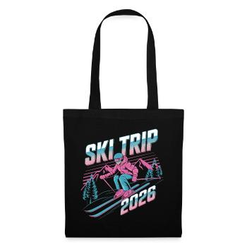 Voyage Ski 2026 Néon Rétro - Sac en tissu - noir - Devant