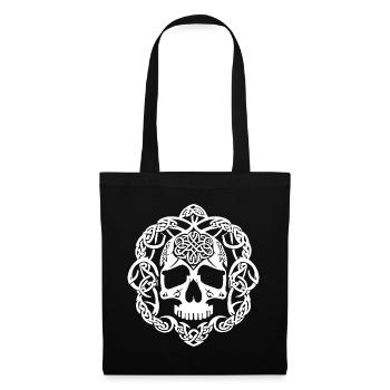 Nœud du Crâne Celtique - Sac en tissu - noir - Devant