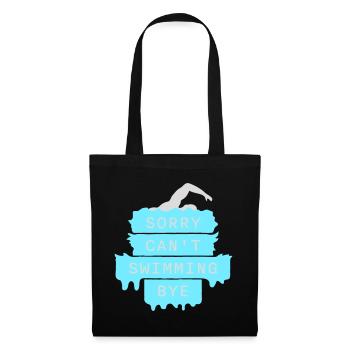 Sorry Can't Swimming Bye Swimmer Excuse Humor - Tote Bag - black - Front