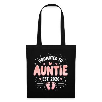 Tante 2026 Tante 2026 Befördert zu Tante 2026 - Stoffbeutel - Schwarz - Vorne