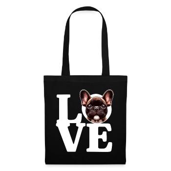 LOVE French Bulldog Dog Dog Lover Funny - Tote Bag - black - Front