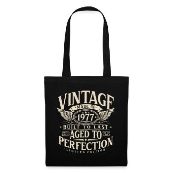 1977 Vintage Vintage Rétro Cadeau d’anniversaire - Sac en tissu - noir - Devant