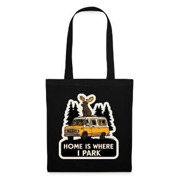Moose Camper for Men Funny Animal Vanlife - Tote Bag - black - Front