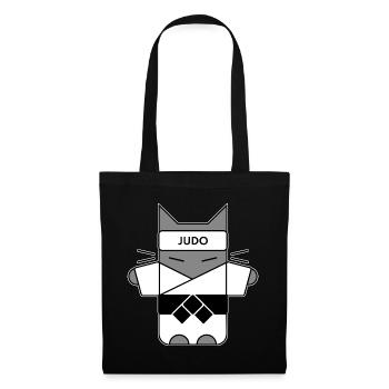 Judo Katze - Stoffbeutel - Schwarz - Vorne