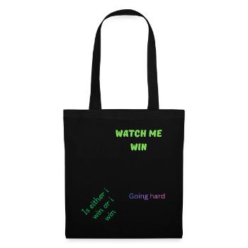 Watch Me Win - Citation motivante - Sac en tissu - noir - Devant