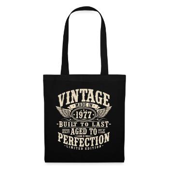 Vintage 1977 Vintage Cadeau d’anniversaire rétro - Sac en tissu - noir - Devant