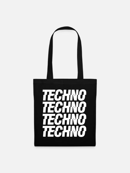 Techno-Musik-Logo - Stoffbeutel - Schwarz