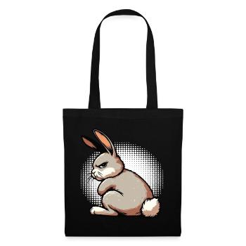 Kaninchen Hase Hasen langohr Klopfer Rammler - Stoffbeutel - Schwarz - Vorne