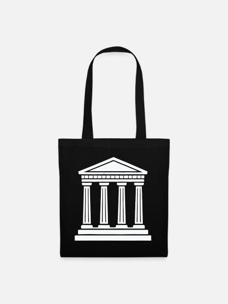 Klassischer Tempel Säulen Silhouette - Stoffbeutel - Schwarz