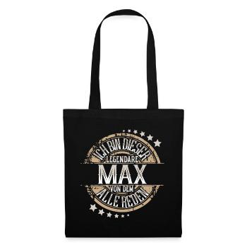 Max - Stoffbeutel - Schwarz - Vorne