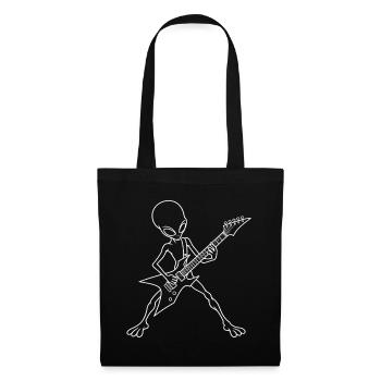 Alien mit einer Gitarre - Stoffbeutel - Schwarz - Vorne
