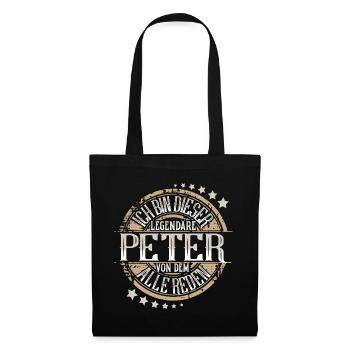 Peter - Stoffbeutel - Schwarz - Vorne