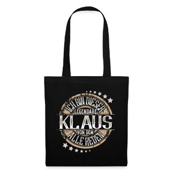 Klaus - Stoffbeutel - Schwarz - Vorne