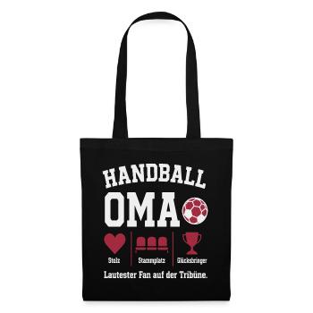 Omi Handball Fan Shirt – Stolz & Pokal - Stoffbeutel - Schwarz - Vorne