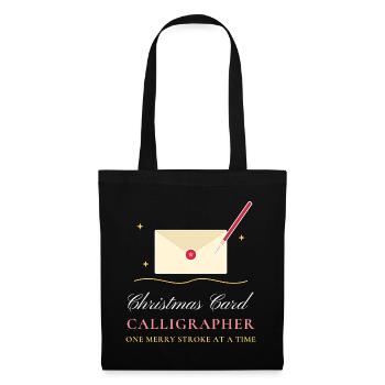 Weihnachtskarten-Kalligraph Handschrift - Stoffbeutel - Schwarz - Vorne