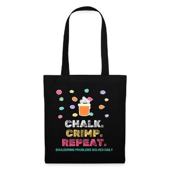 Chalk Crimp Repeat Bouldering Klettern - Stoffbeutel - Schwarz - Vorne