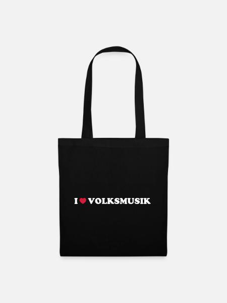 I LOVE VOLKSMUSIK - Stoffbeutel - Schwarz
