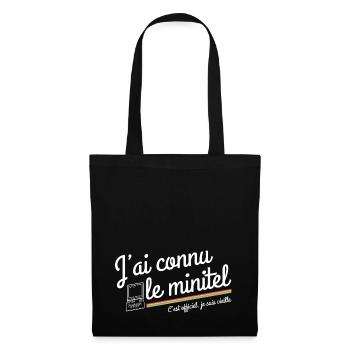 J'ai connu le minitel - Je suis vieille - Sac en tissu - noir - Devant