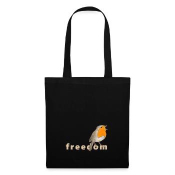 Liberté, robins - Sac en tissu - noir - Devant