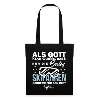 Skifahren vs. Fußball II - Stoffbeutel - Schwarz - Vorne
