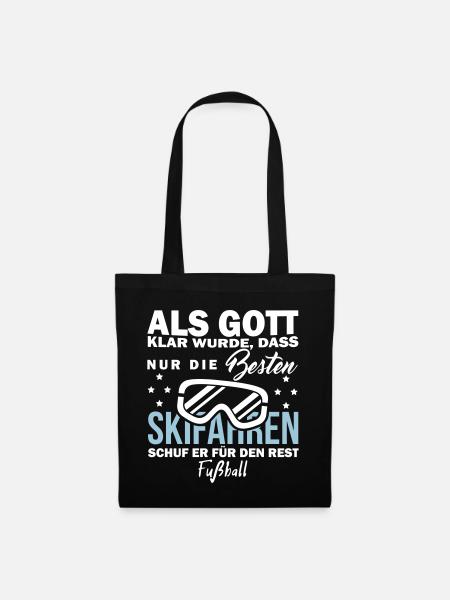 Skifahren vs. Fußball II - Stoffbeutel - Schwarz