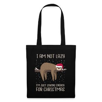 Faultier Weihnachten Sloth energy Geschenk - Stoffbeutel - Schwarz - Vorne