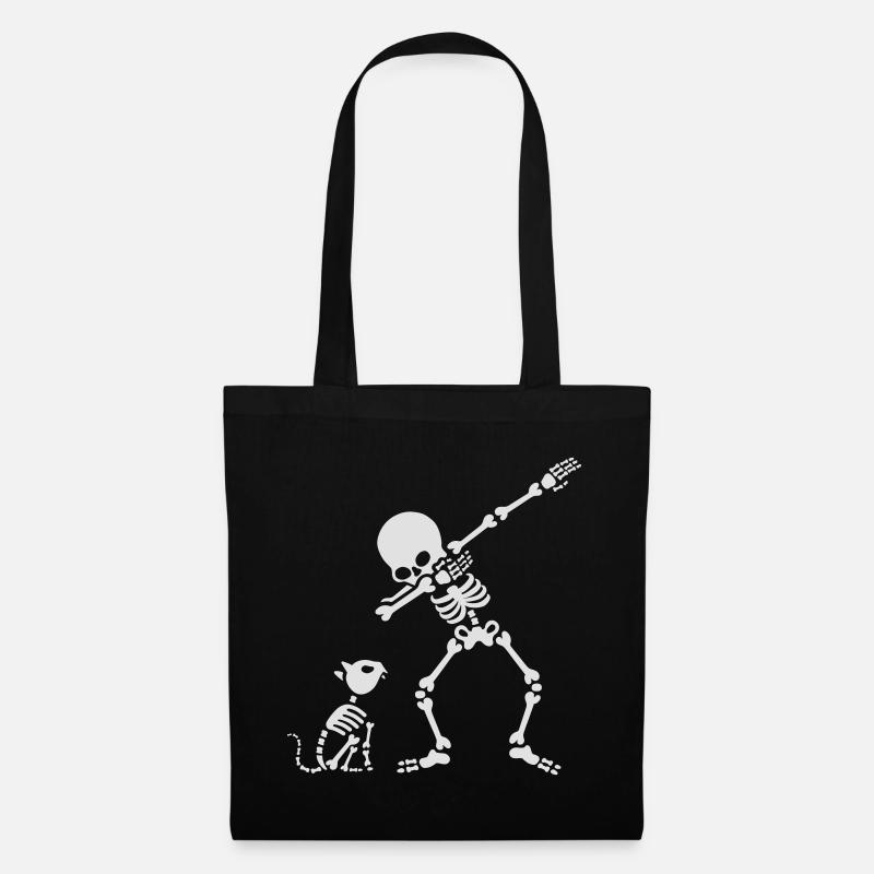 Dab dabbing skeleton Pet Cat Bones - Stoffbeutel - Schwarz